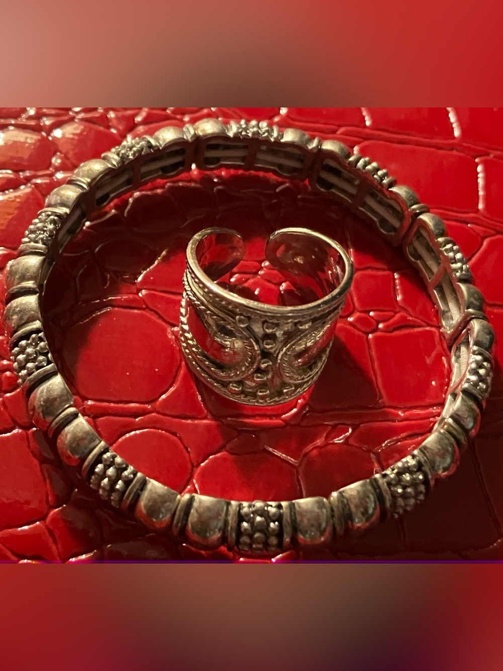 New Ring And Bracelet Silver Set in Box